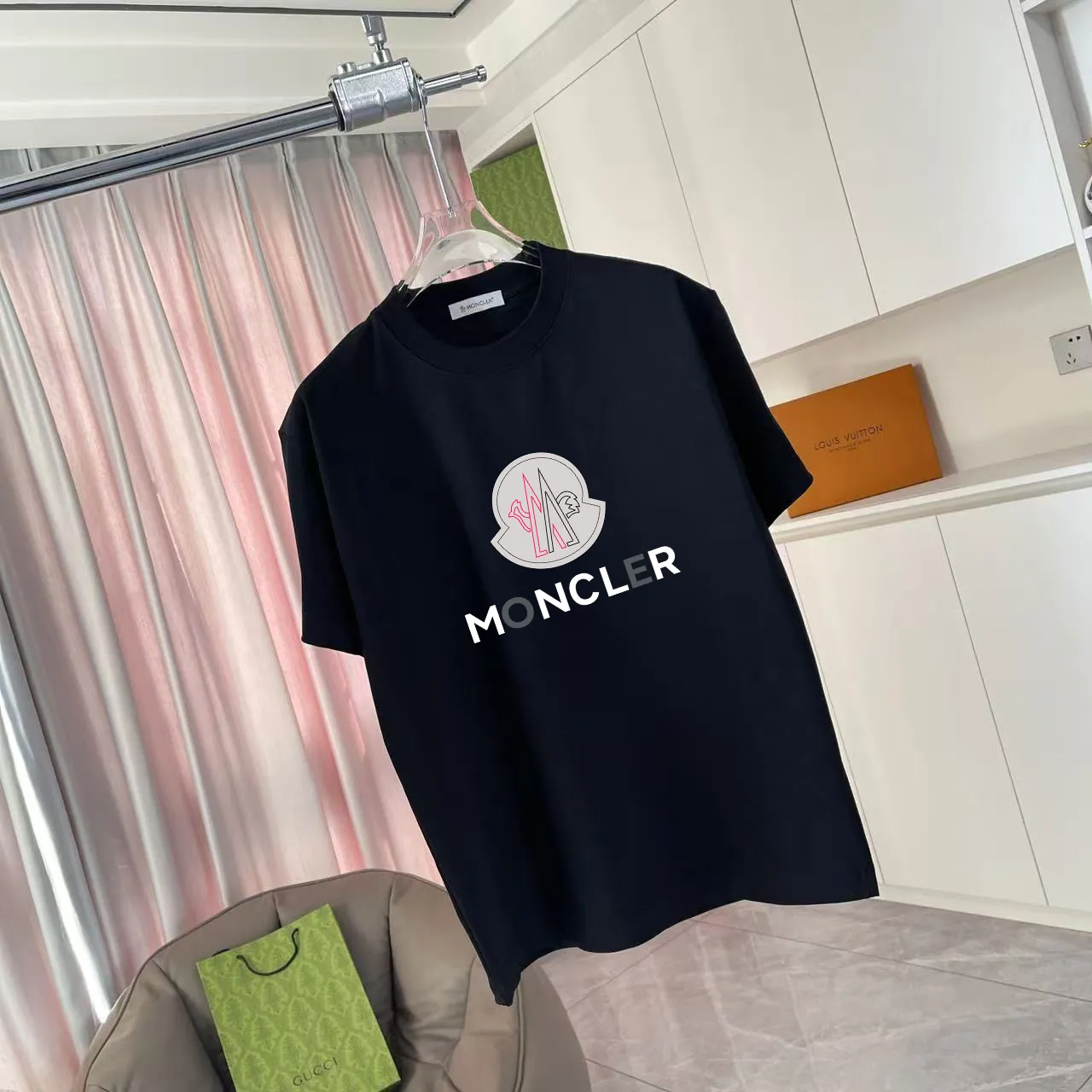 Moncle* 2025 New Arrival logo 300 t Same Style Size：S M L XL XXL ：Black White Blue Gray